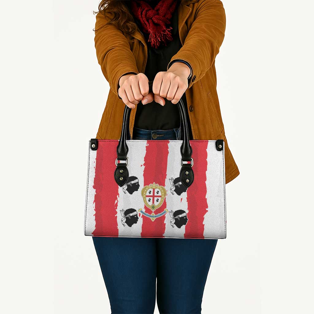 Italy Sardinia Leather Bag Moor's Head With Coat Of Arms - Wonder Print Shop