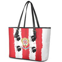 Italy Sardinia Leather Tote Bag Moor's Head With Coat Of Arms - Wonder Print Shop