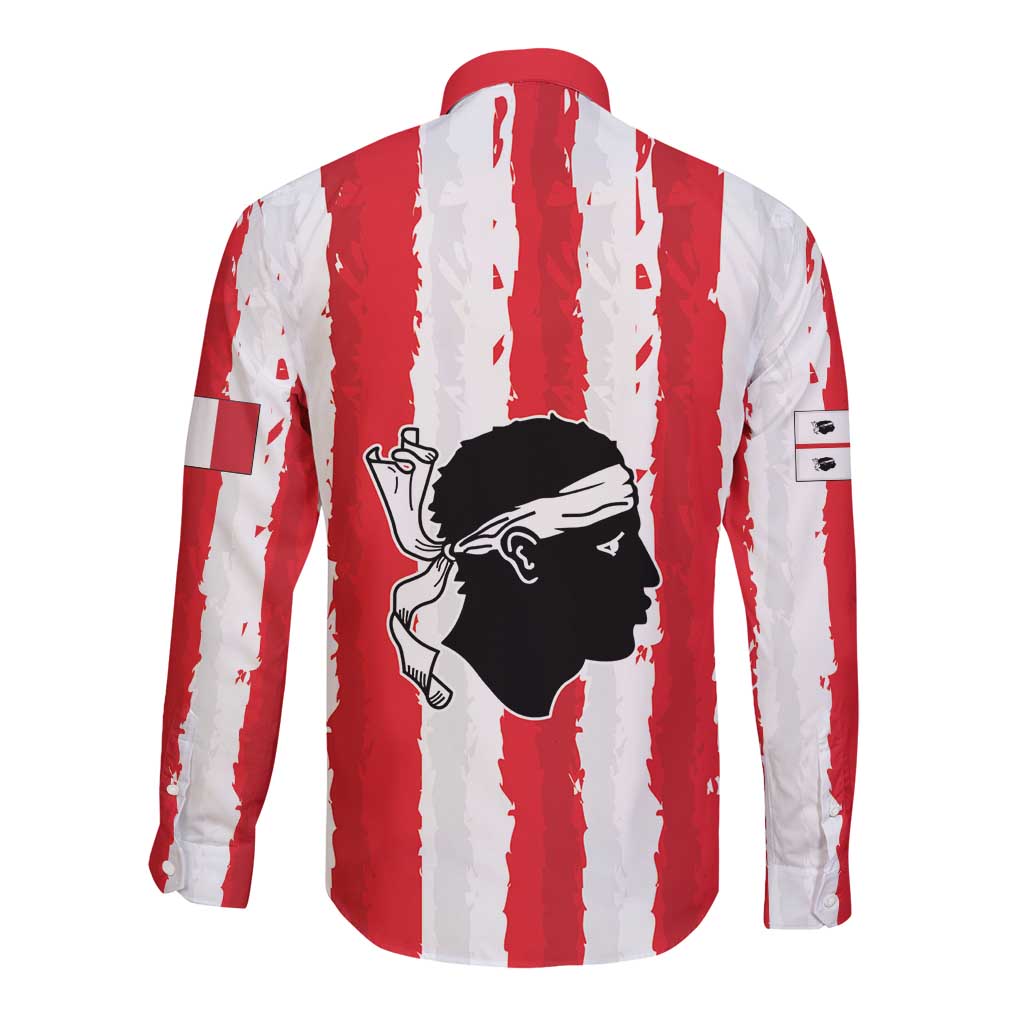 Italy Sardinia Long Sleeve Button Shirt Moor's Head With Coat Of Arms LT19