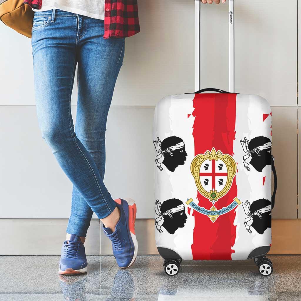 Italy Sardinia Luggage Cover Moor's Head With Coat Of Arms - Wonder Print Shop
