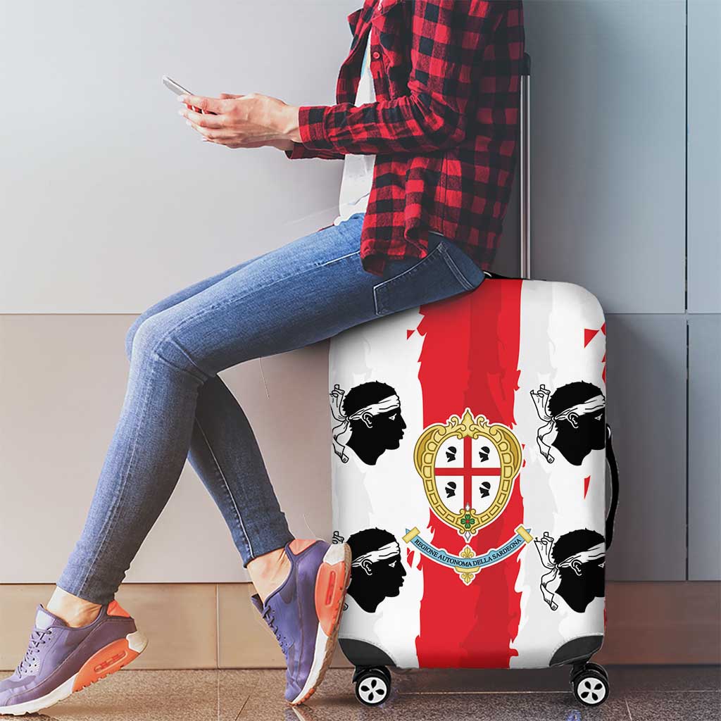 Italy Sardinia Luggage Cover Moor's Head With Coat Of Arms - Wonder Print Shop