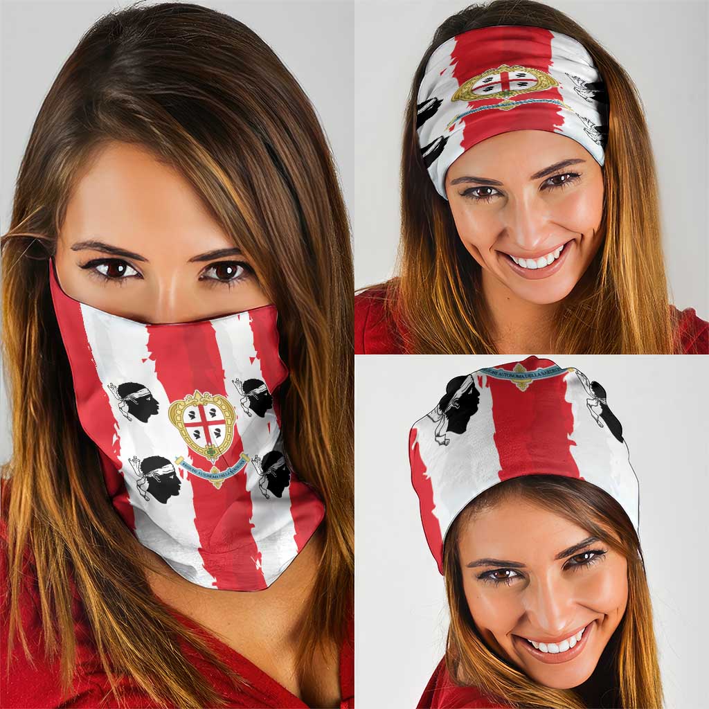 Italy Sardinia Neck Gaiter Moor's Head With Coat Of Arms - Wonder Print Shop