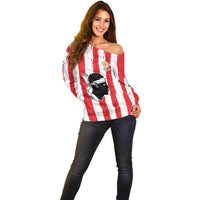 Italy Sardinia Off Shoulder Sweater Moor's Head With Coat Of Arms LT19