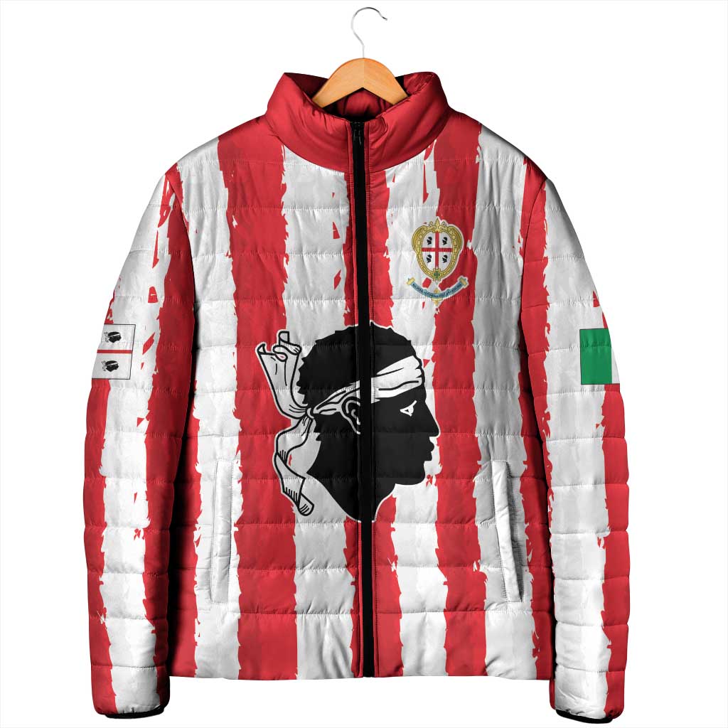 Italy Sardinia Padded Jacket Moor's Head With Coat Of Arms - Wonder Print Shop