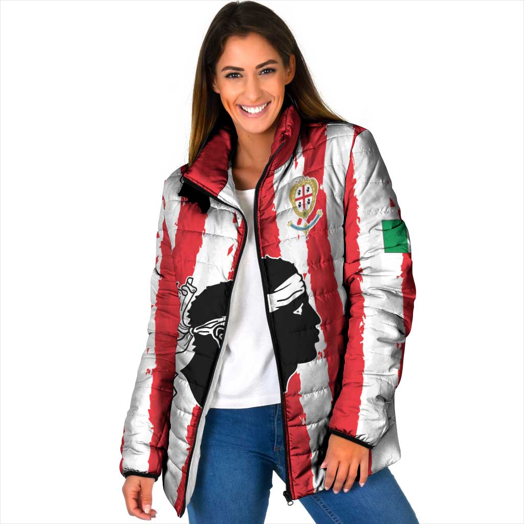 Italy Sardinia Padded Jacket Moor's Head With Coat Of Arms - Wonder Print Shop