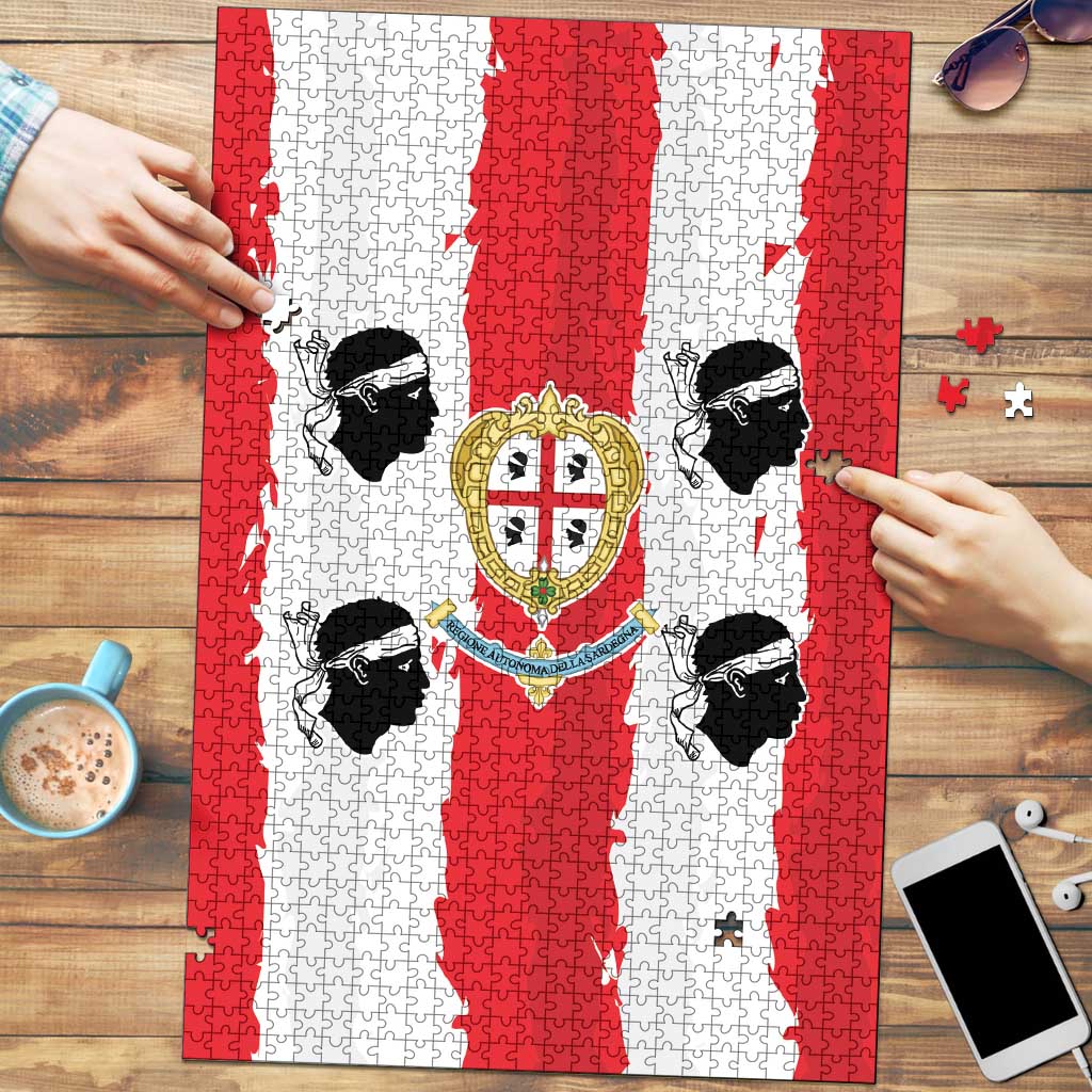 Italy Sardinia Puzzle Moor's Head With Coat Of Arms - Wonder Print Shop