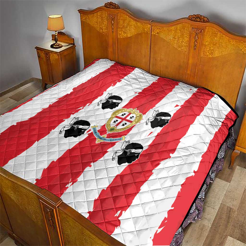 Italy Sardinia Quilt Moor's Head With Coat Of Arms - Wonder Print Shop