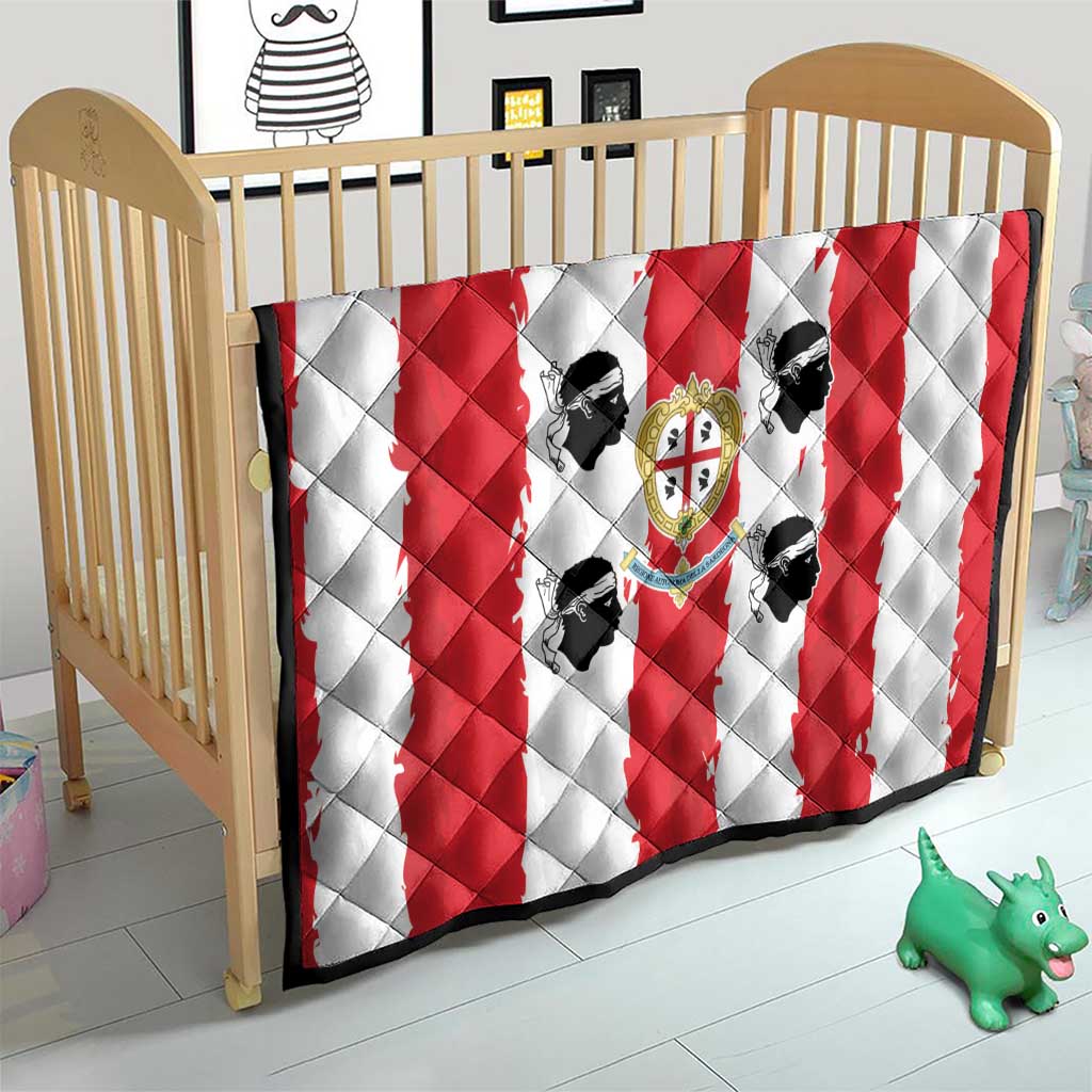 Italy Sardinia Quilt Moor's Head With Coat Of Arms - Wonder Print Shop