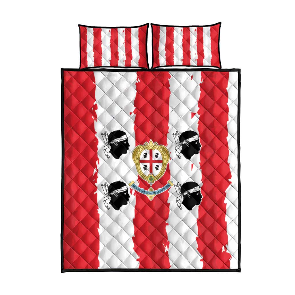 Italy Sardinia Quilt Bed Set Moor's Head With Coat Of Arms - Wonder Print Shop