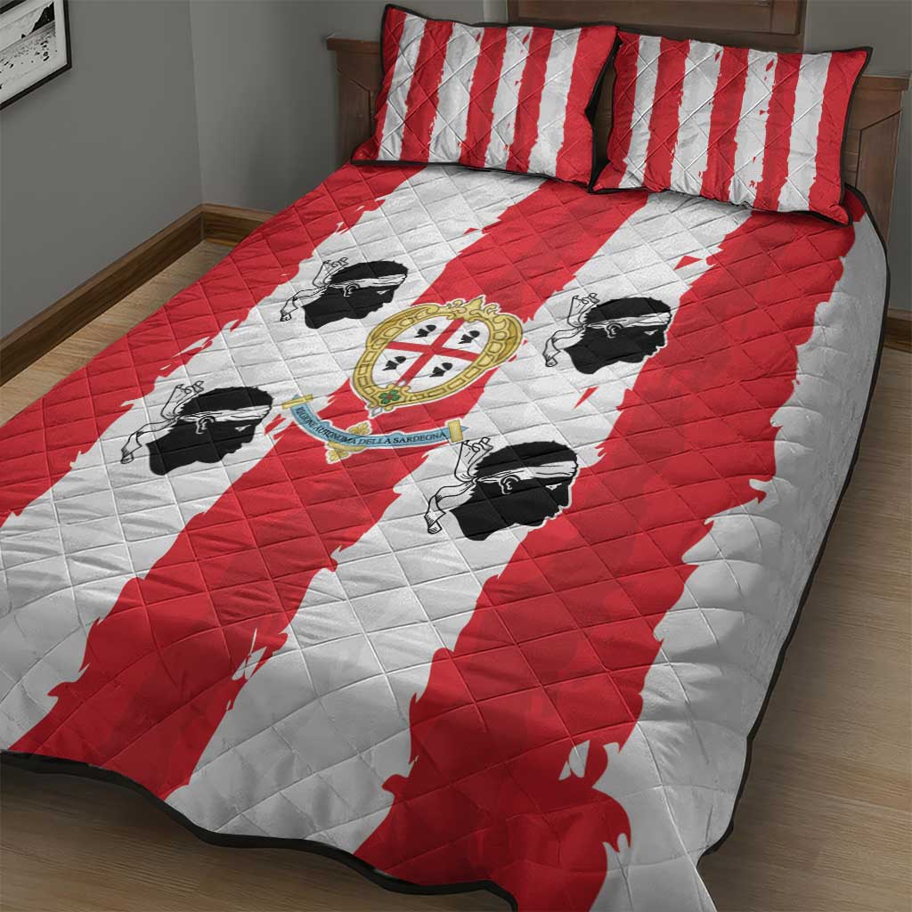Italy Sardinia Quilt Bed Set Moor's Head With Coat Of Arms - Wonder Print Shop