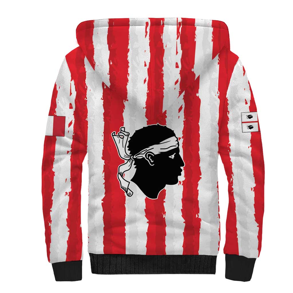 Italy Sardinia Sherpa Hoodie Moor's Head With Coat Of Arms LT19