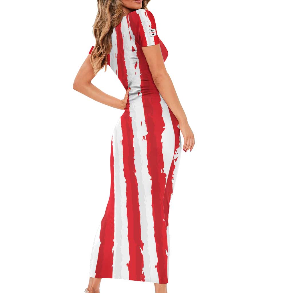 Italy Sardinia Short Sleeve Bodycon Dress Moor's Head With Coat Of Arms LT19