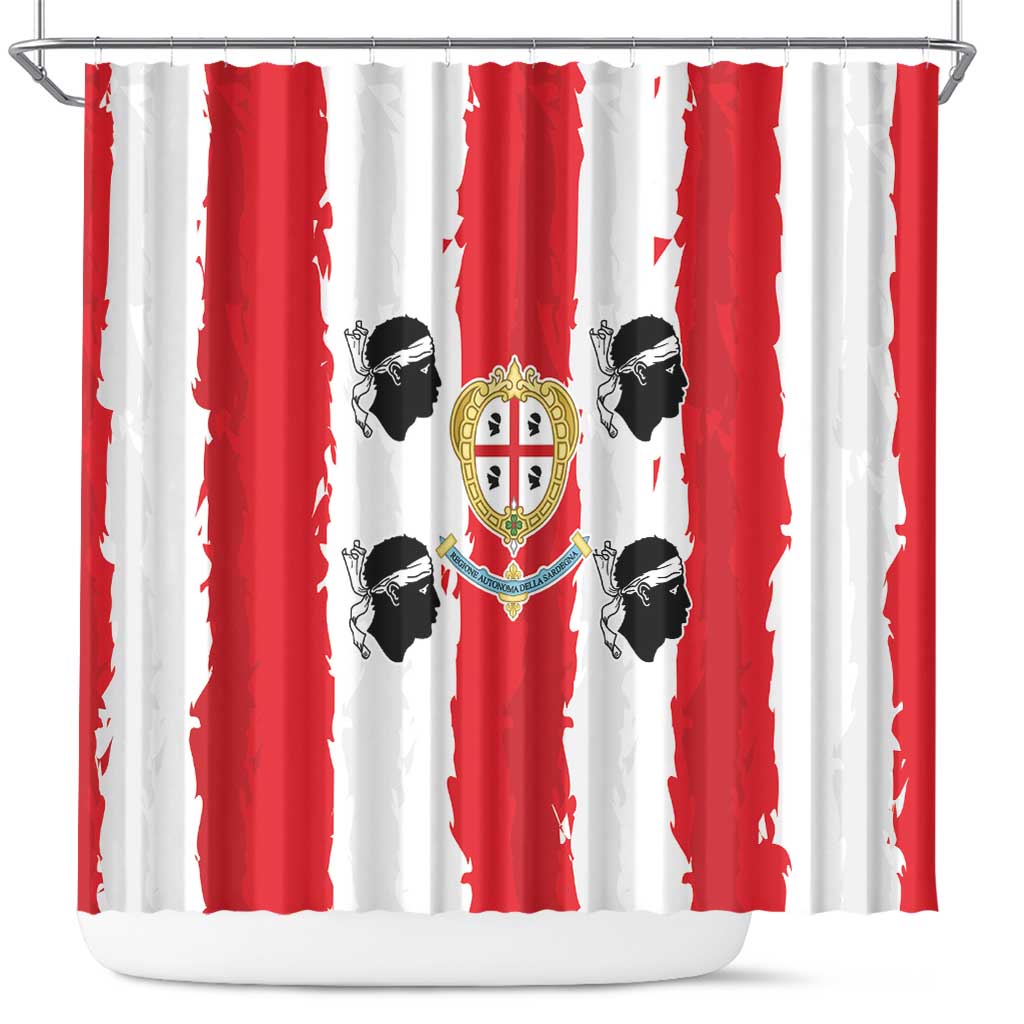 Italy Sardinia Shower Curtain Moor's Head With Coat Of Arms - Wonder Print Shop