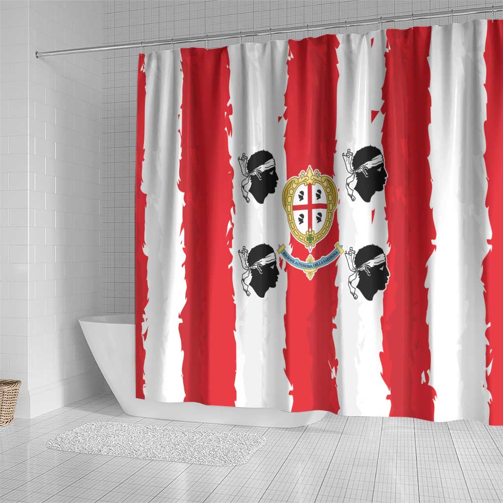 Italy Sardinia Shower Curtain Moor's Head With Coat Of Arms - Wonder Print Shop