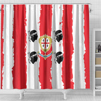 Italy Sardinia Shower Curtain Moor's Head With Coat Of Arms - Wonder Print Shop