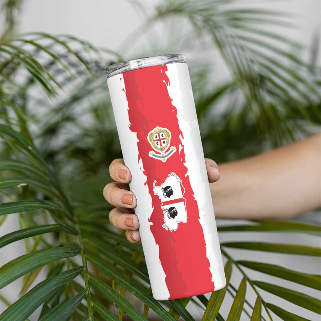 Italy Sardinia Skinny Tumbler Moor's Head With Coat Of Arms - Wonder Print Shop