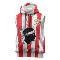 Italy Sardinia Sleeveless Hoodie Moor's Head With Coat Of Arms - Wonder Print Shop