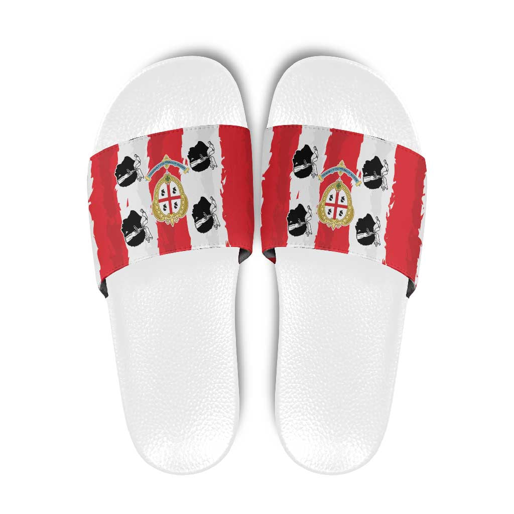 Italy Sardinia Slide Sandals Moor's Head With Coat Of Arms - Wonder Print Shop