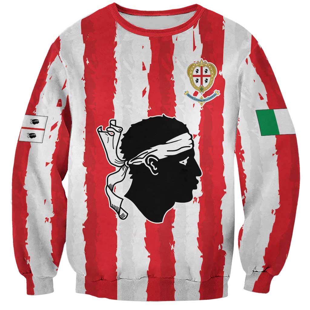 Italy Sardinia Sweatshirt Moor's Head With Coat Of Arms LT19