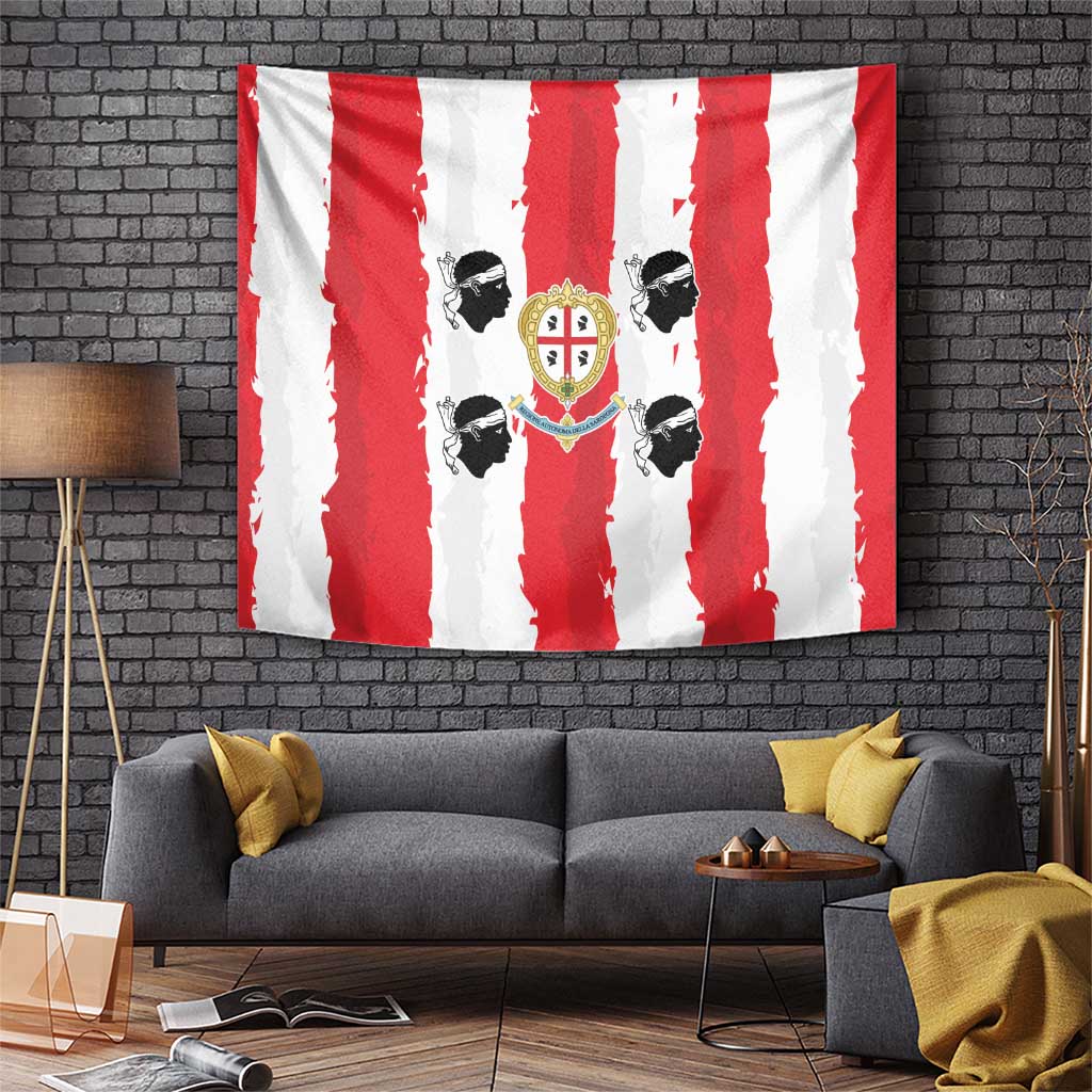 Italy Sardinia Tapestry Moor's Head With Coat Of Arms - Wonder Print Shop