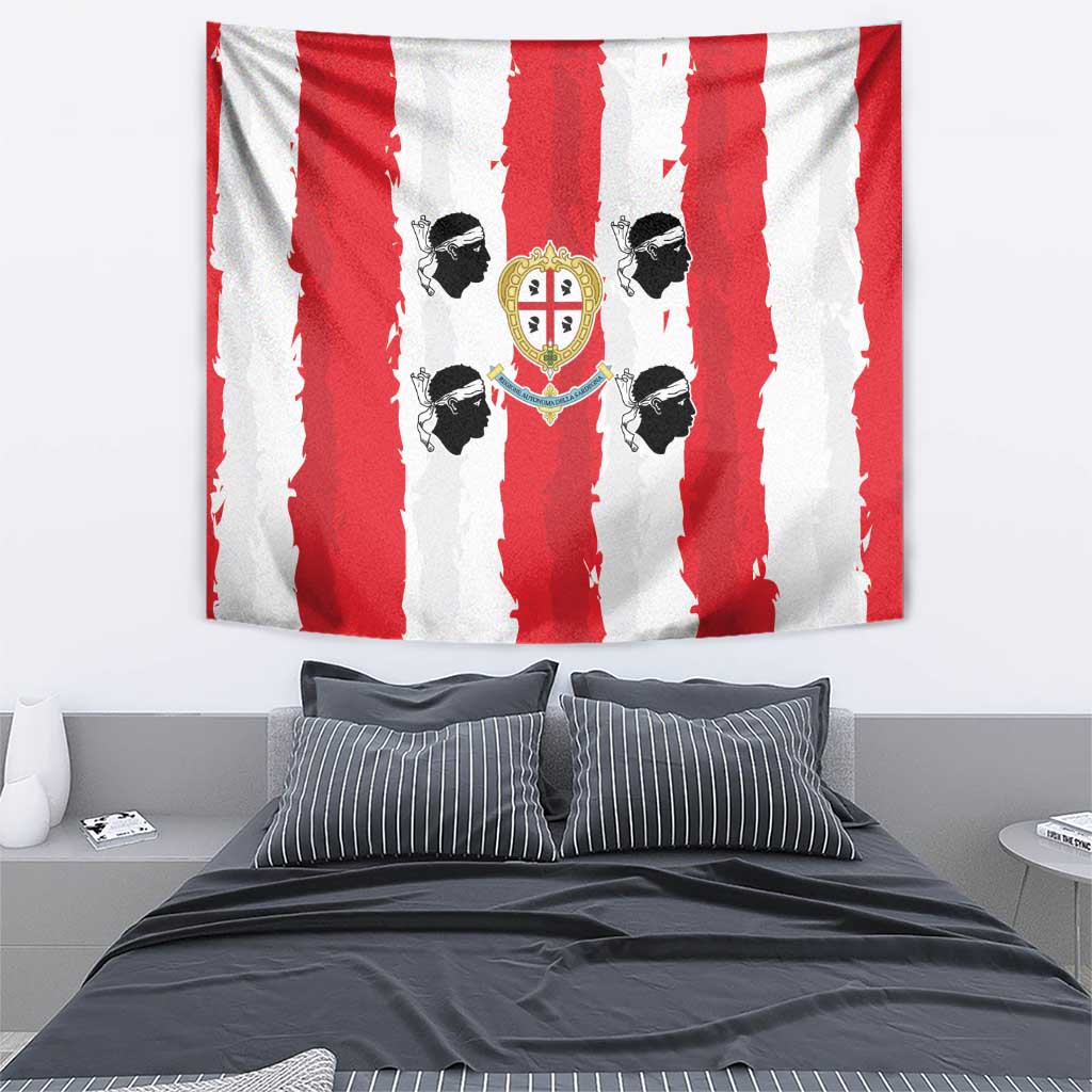 Italy Sardinia Tapestry Moor's Head With Coat Of Arms - Wonder Print Shop