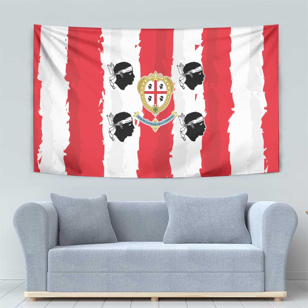 Italy Sardinia Tapestry Moor's Head With Coat Of Arms - Wonder Print Shop