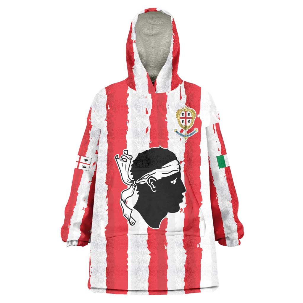 Italy Sardinia Wearable Blanket Hoodie Moor's Head With Coat Of Arms LT19