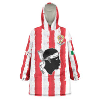 Italy Sardinia Wearable Blanket Hoodie Moor's Head With Coat Of Arms LT19