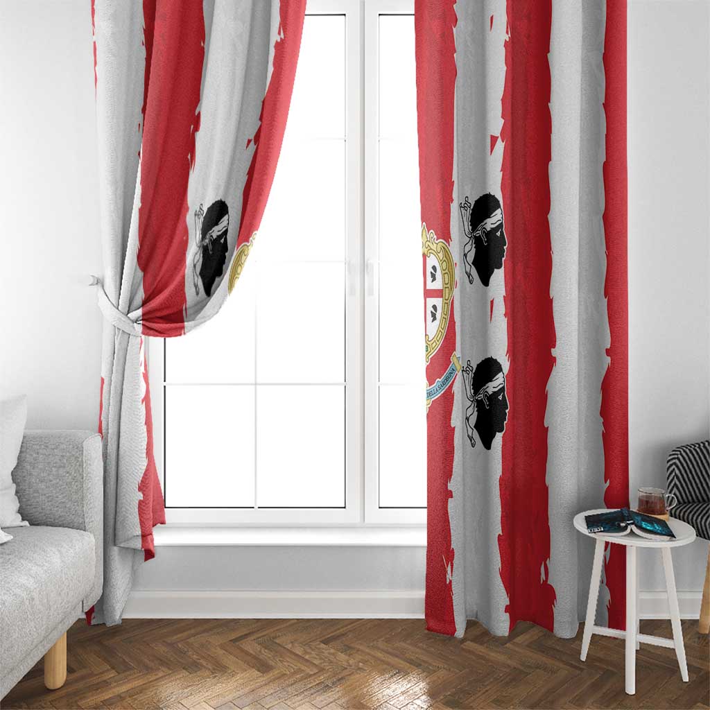 Italy Sardinia Window Curtain Moor's Head With Coat Of Arms - Wonder Print Shop