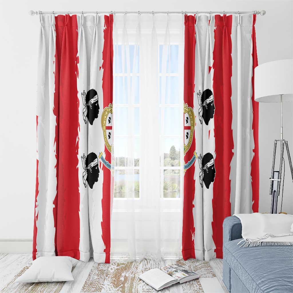 Italy Sardinia Window Curtain Moor's Head With Coat Of Arms - Wonder Print Shop