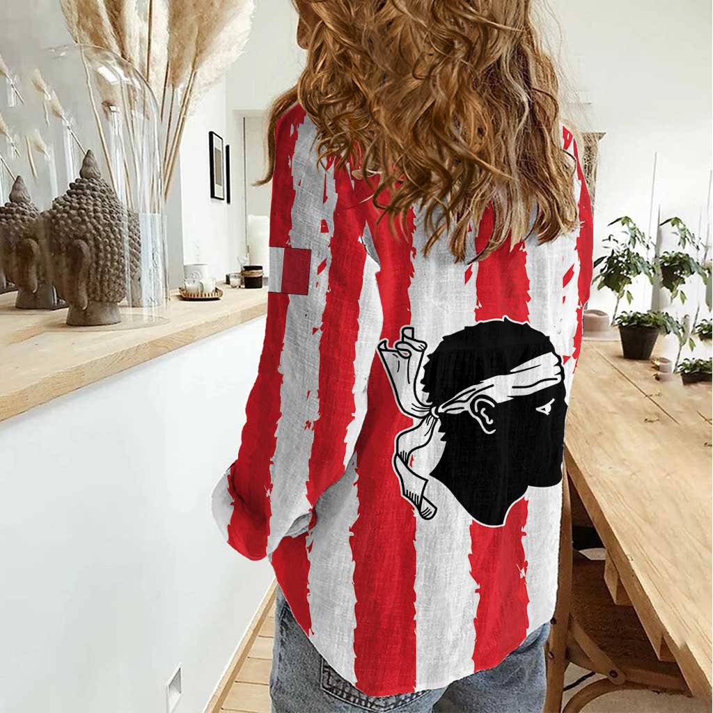 Italy Sardinia Women Casual Shirt Moor's Head With Coat Of Arms LT19