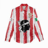 Italy Sardinia Women Casual Shirt Moor's Head With Coat Of Arms LT19
