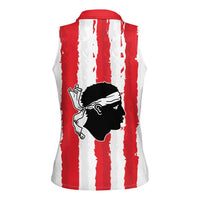 Italy Sardinia Women Sleeveless Polo Shirt Moor's Head With Coat Of Arms LT19