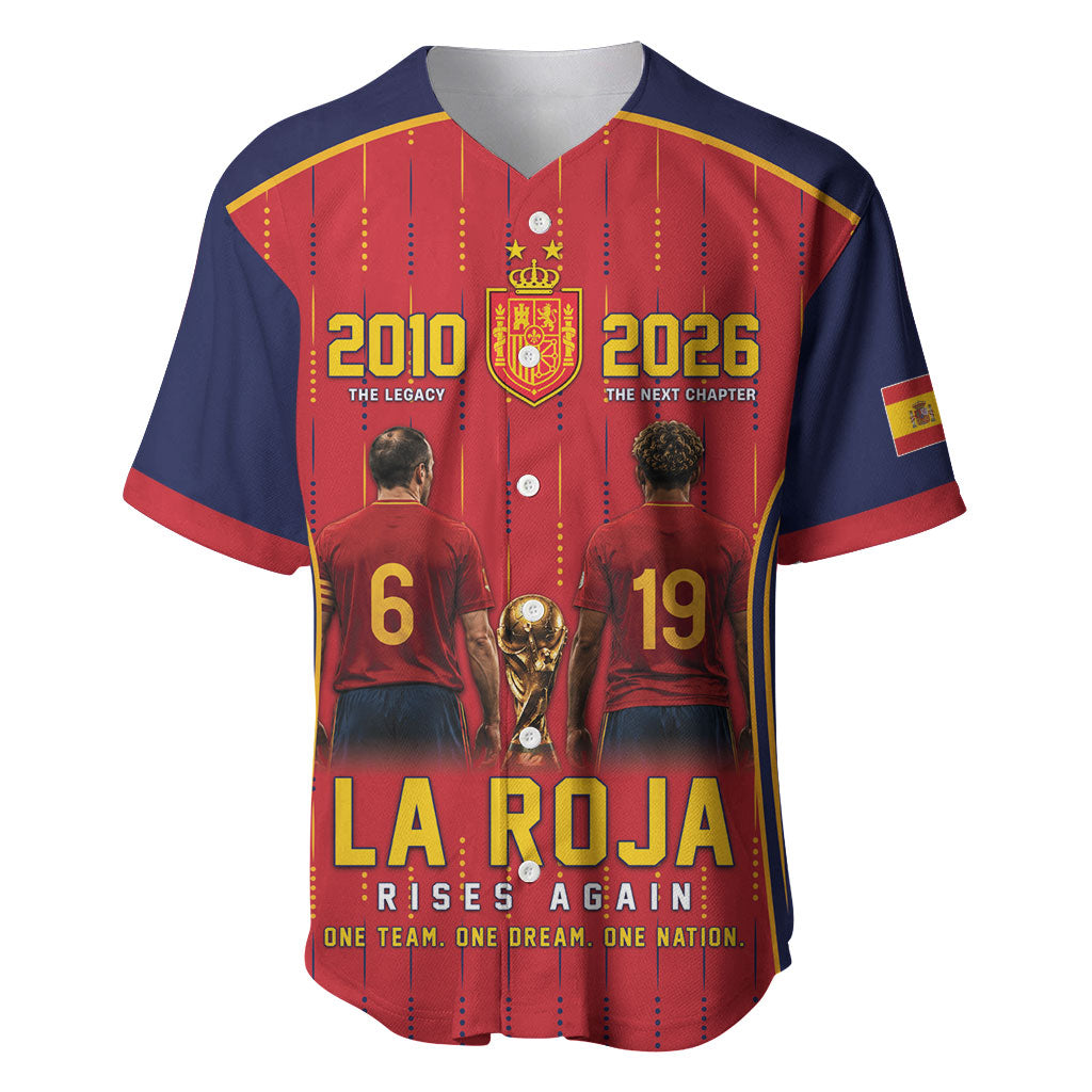 Custom Spain La Roja Football Baseball Jersey 2010 Legacy 2026 Next Chapter