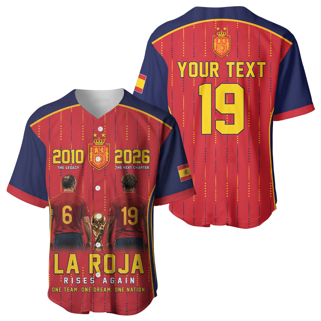 Custom Spain La Roja Football Baseball Jersey 2010 Legacy 2026 Next Chapter