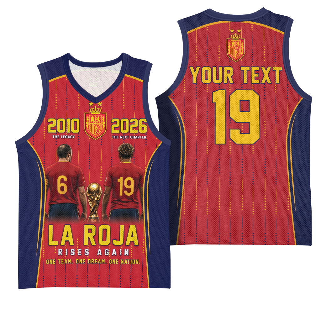 Custom Spain La Roja Football Basketball Jersey 2010 Legacy 2026 Next Chapter