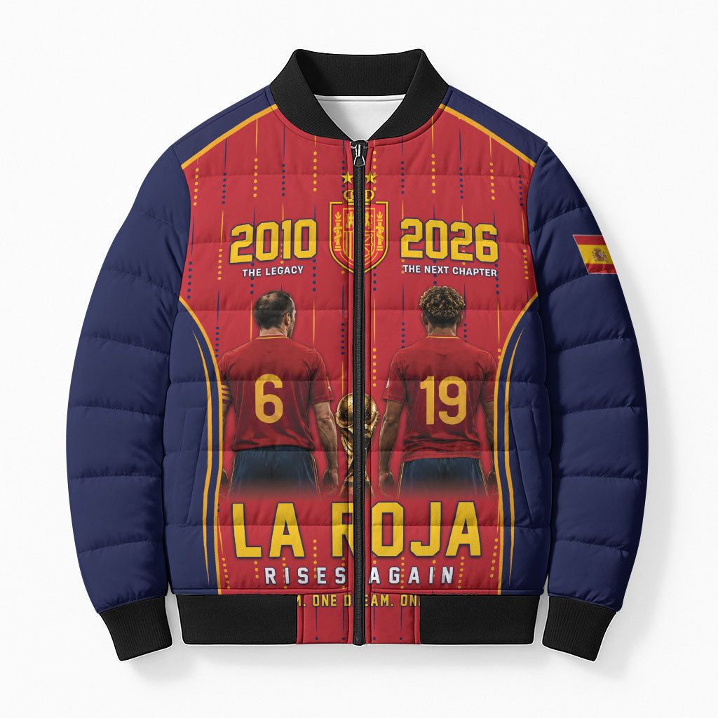 Custom Spain La Roja Football Bomber Puffer Jacket 2010 Legacy 2026 Next Chapter