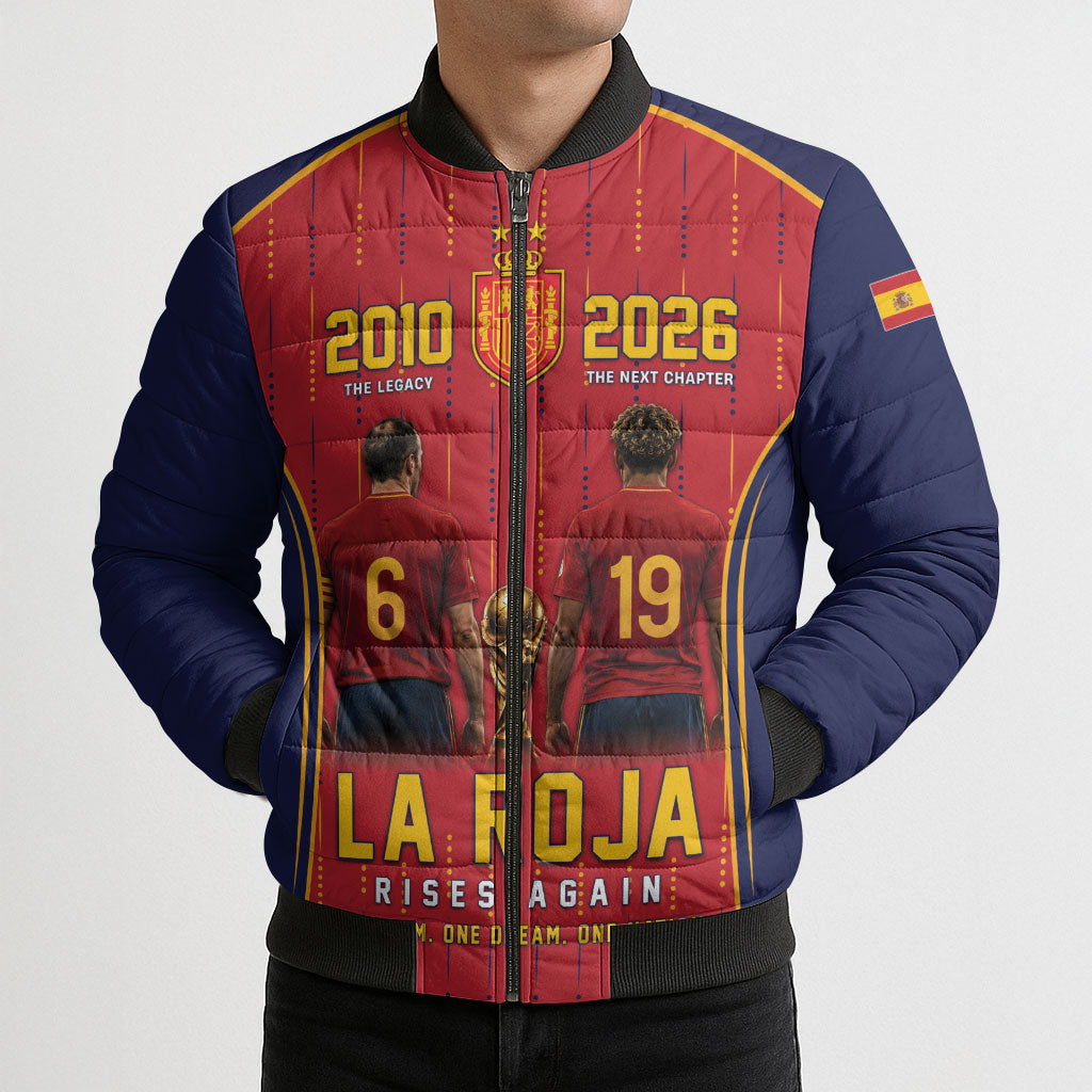 Custom Spain La Roja Football Bomber Puffer Jacket 2010 Legacy 2026 Next Chapter