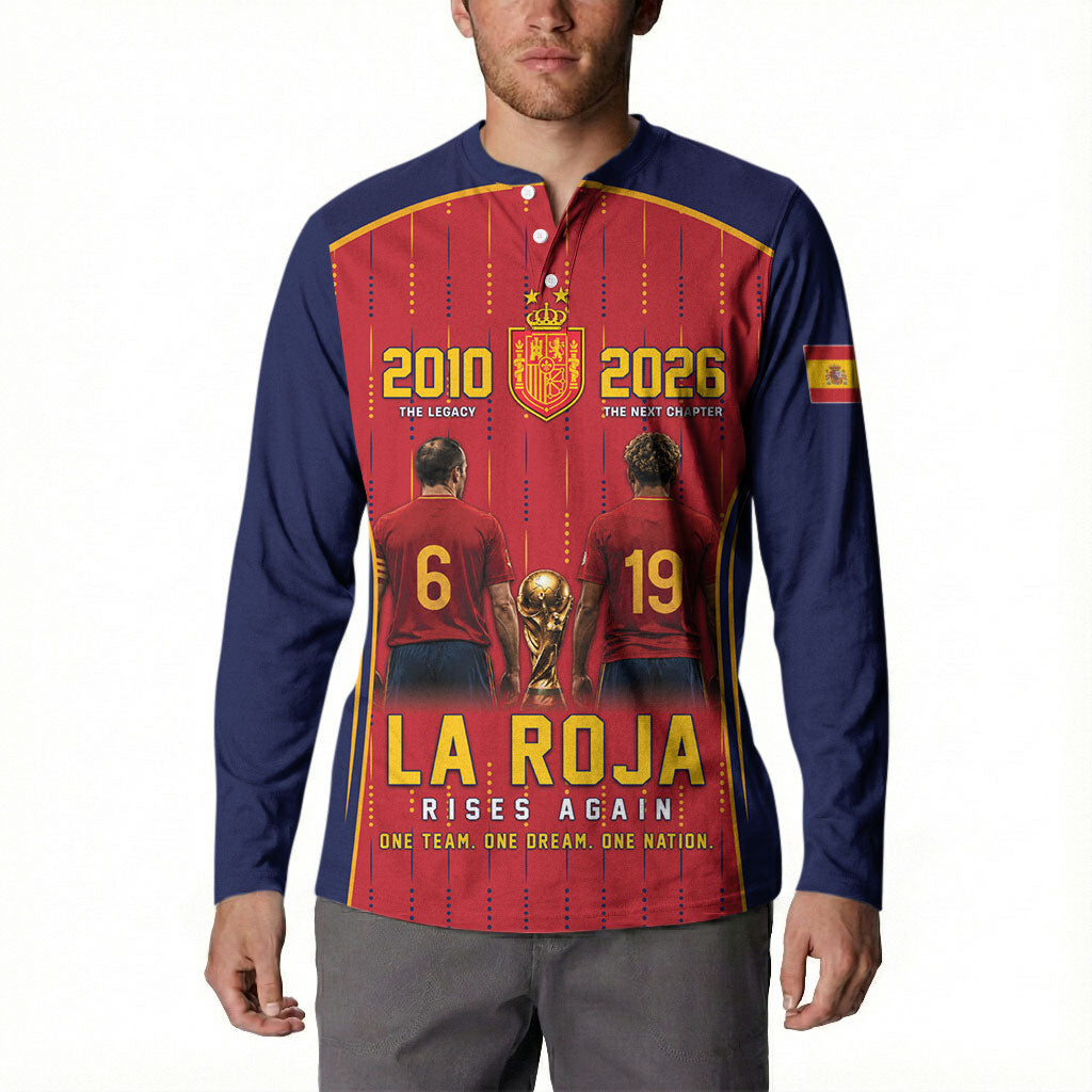 Custom Spain La Roja Football Button Sweatshirt 2010 Legacy 2026 Next Chapter