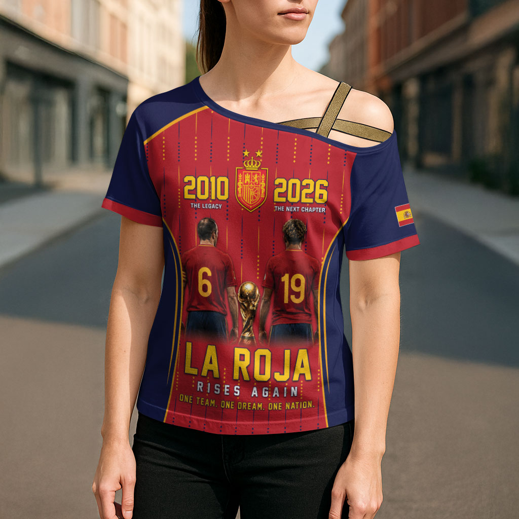 Custom Spain La Roja Football Cross Shoulder Shirt 2010 Legacy 2026 Next Chapter