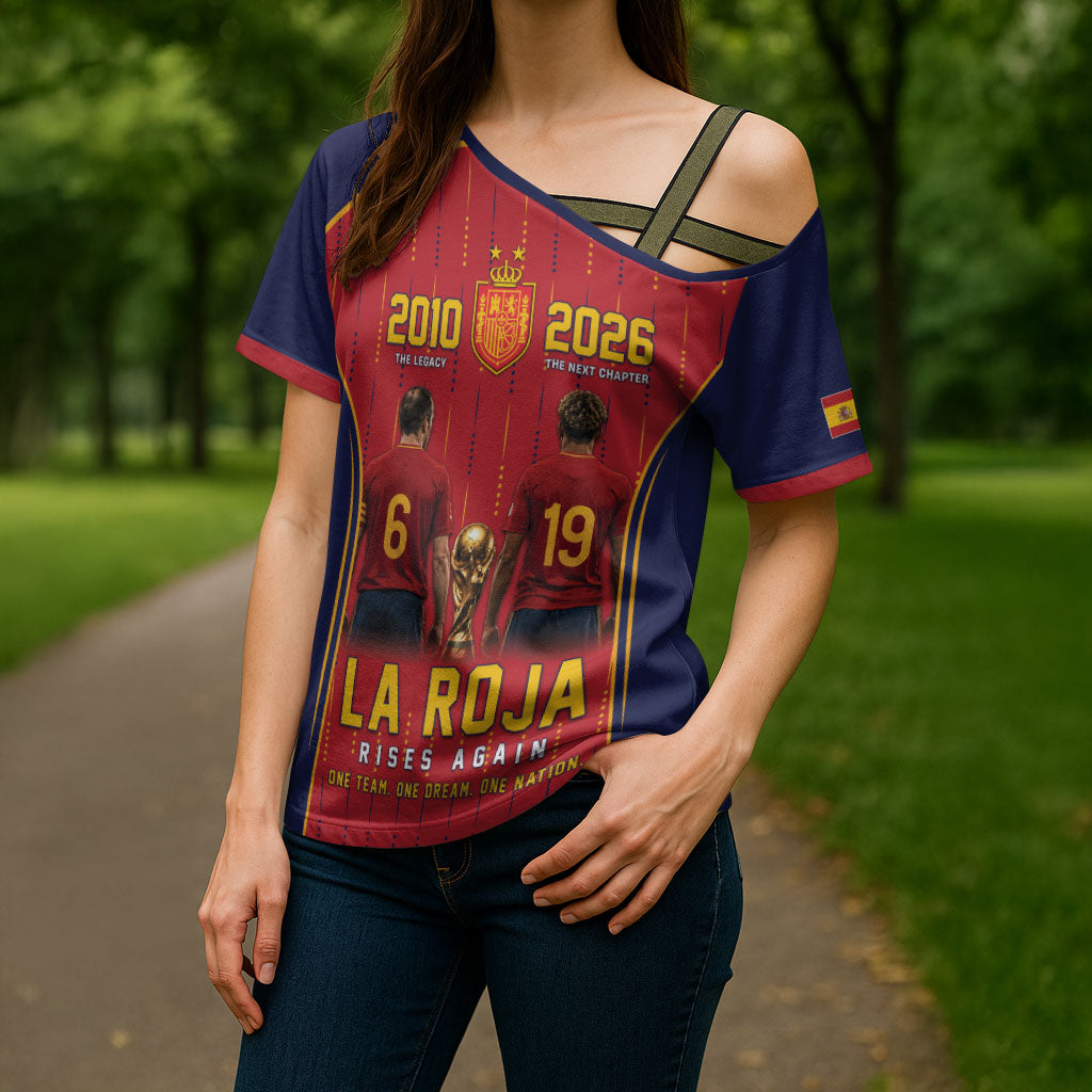 Custom Spain La Roja Football Cross Shoulder Shirt 2010 Legacy 2026 Next Chapter