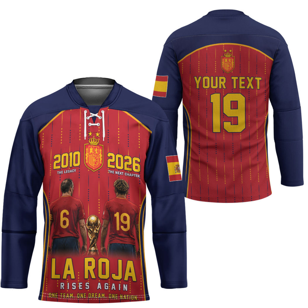 Custom Spain La Roja Football Hockey Jersey 2010 Legacy 2026 Next Chapter