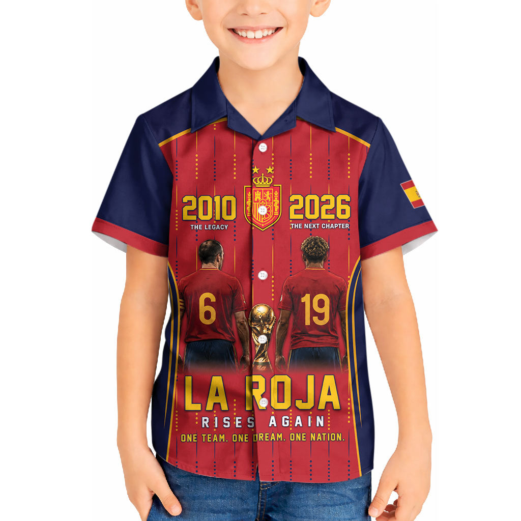 Custom Spain La Roja Football Kid Hawaiian Shirt 2010 Legacy 2026 Next Chapter