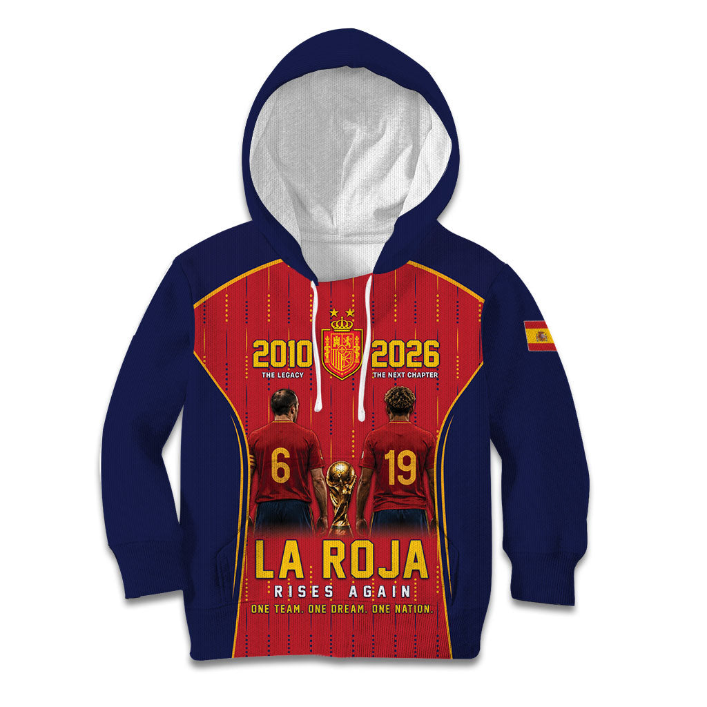 Custom Spain La Roja Football Kid Hoodie 2010 Legacy 2026 Next Chapter