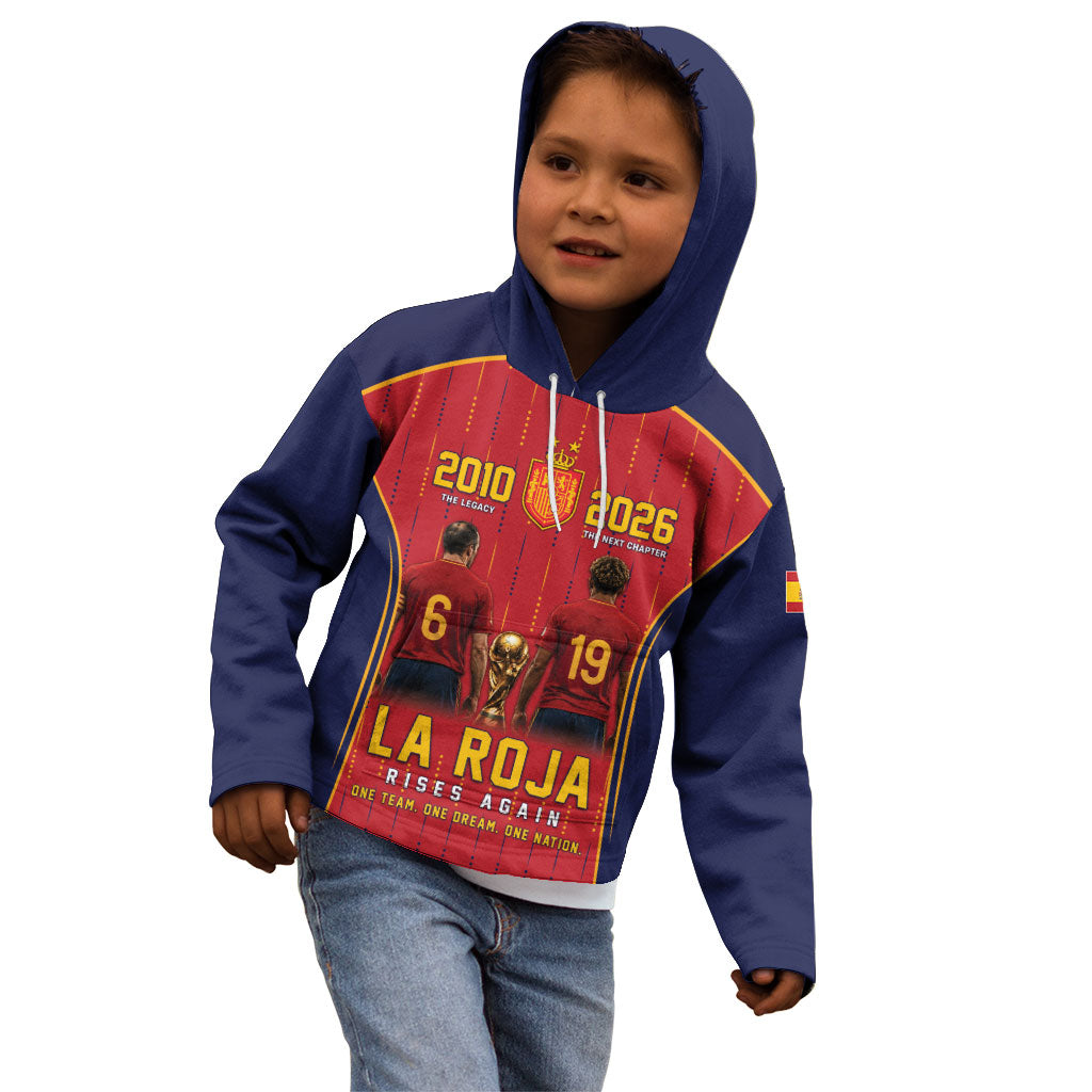 Custom Spain La Roja Football Kid Hoodie 2010 Legacy 2026 Next Chapter