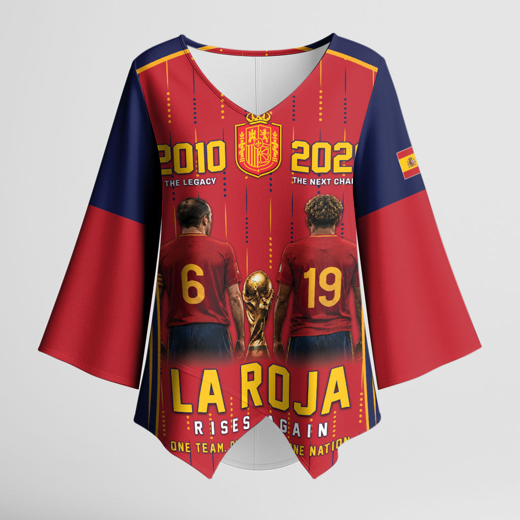 Custom Spain La Roja Football Kimono Sleeve Blouse 2010 Legacy 2026 Next Chapter