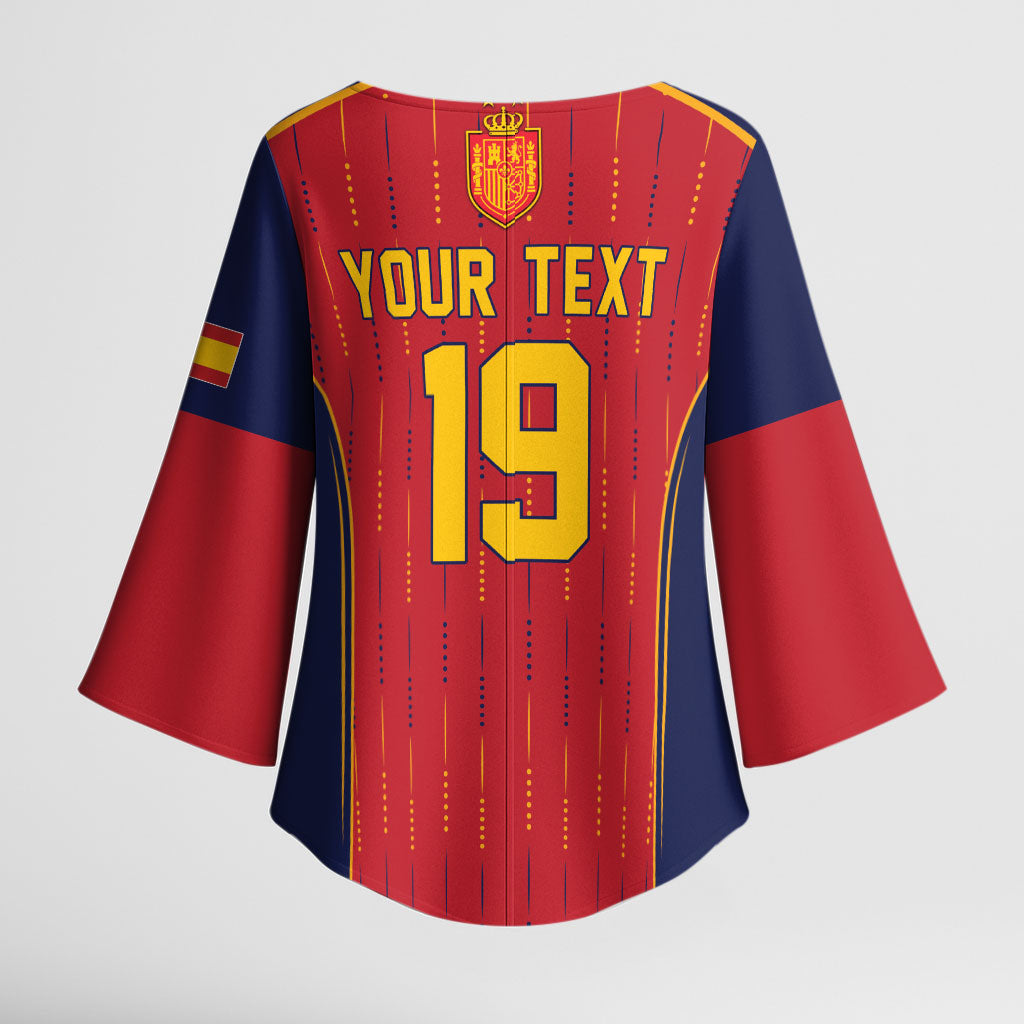 Custom Spain La Roja Football Kimono Sleeve Blouse 2010 Legacy 2026 Next Chapter