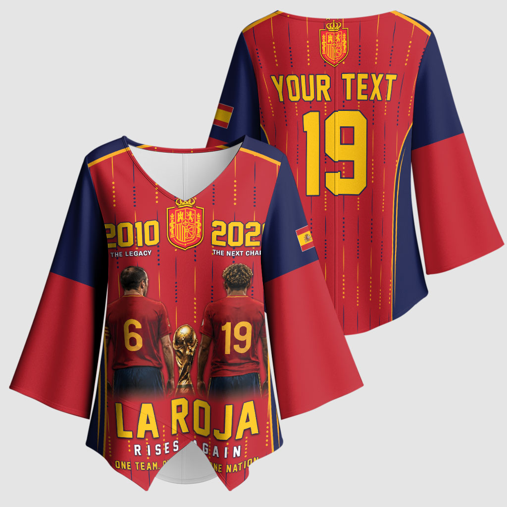 Custom Spain La Roja Football Kimono Sleeve Blouse 2010 Legacy 2026 Next Chapter