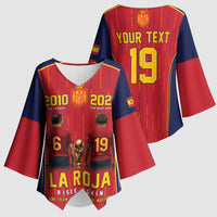 Custom Spain La Roja Football Kimono Sleeve Blouse 2010 Legacy 2026 Next Chapter