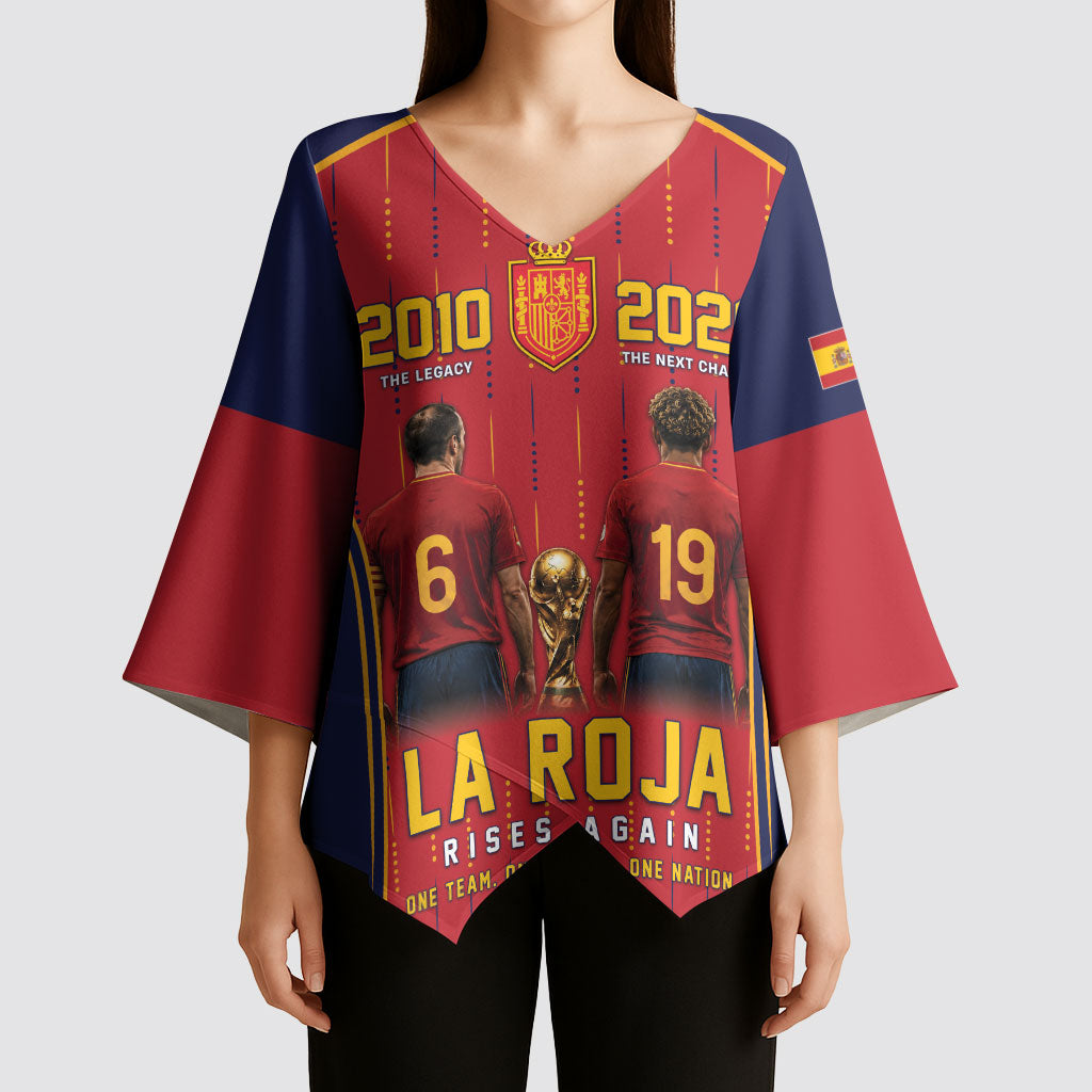 Custom Spain La Roja Football Kimono Sleeve Blouse 2010 Legacy 2026 Next Chapter